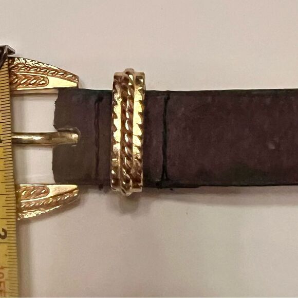 The Ritz Accessory Collection Leather Belt Sz Medium Gray Suede - Picture 7 of 9